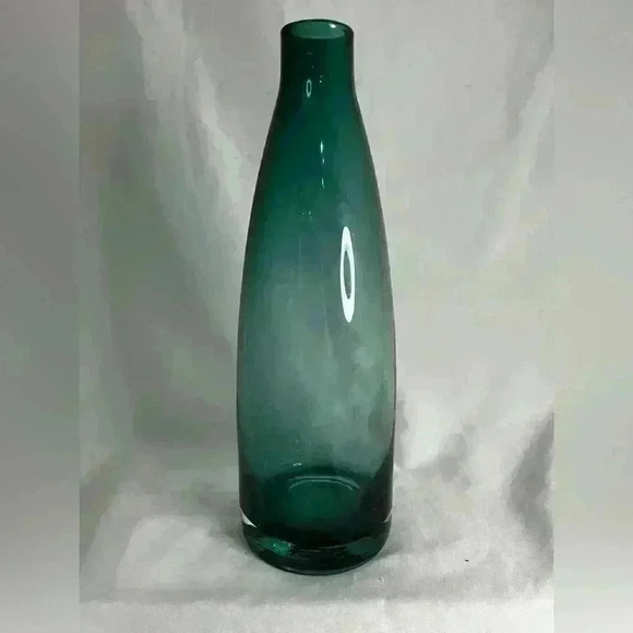 Teal glass carafe  bottle - Picture 3 of 4